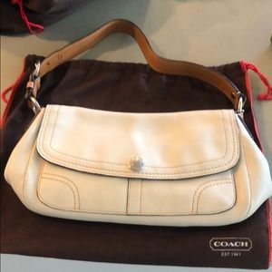 White leather Coach shoulder bag. Like new!